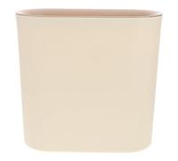 Poubelle Intérieure Étroite Beige en Plastique pour Salon et Maison | Couvercle, Anneau Presse-paquet, Convient aux Espaces Étroits, Style Élégant, Usage Domestique Quotidien