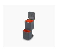 Poubelle Joseph Joseph Totem Compact 40L 2 Bacs Gris Rectangulaire avec Couvercle