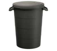 Poubelle Kede 80L jardin déchets plastique recy ouvercle noir