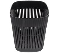 Poubelle Ménagère Ajourée Noire en Plastique, Style Simple et Moderne | Grosse Ouverture, Base Solide et Compacte, pour Papier et Paquet, Bureau, Chambre, Salle de Bain