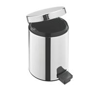 Poubelle métal 3 litres ronde à pédale Brabantia - Inox