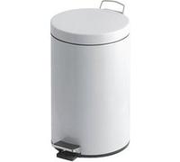 Poubelle métal blanc 5 litres ronde à pédale