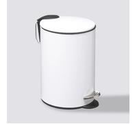 Poubelle métal à Pédale 3 litres Atmosphéra - Blanc - Blanc -