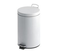 Poubelle métal blanc 3 litres ronde à pédale