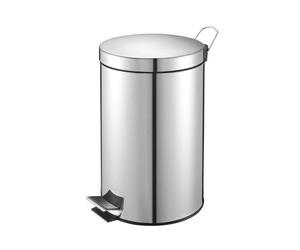 Poubelle métal inox à pédale ronde, 5 litres