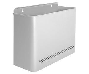 Poubelle métallique, 11 litres, argentée, avec des trous de suspension