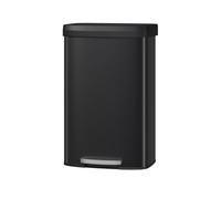 Poubelle métallique 80 L avec pédale, couvercle à fermeture douce, acier inoxydable antirouille Noir