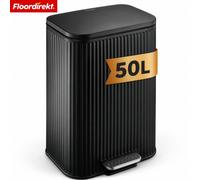 Poubelle Miles – Poubelle à pédale avec couvercle à fermeture douce et seau intérieur amovible – Noir – 50 litres