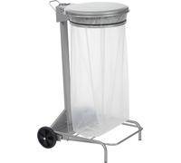 Poubelle Mobile 110l Grise Grande Capacité, Pédale, Roulettes - Générique