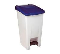Poubelle 60 litres Rossignol rectangle à pédales bleue