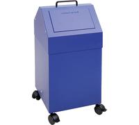 Poubelle, mobile, volume 45 litres, l x p x h 330 x 310 x 710 mm, RAL 5010 bleu gentiane