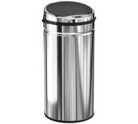 Poubelle Moonbite Sensor-Mülleimer de 42 litres, poubelle automatique avec couvercle à infrarouge, portée de détection de 15 à 20 cm, boutons sur le couvercle, hauteur de 81,5 cm, en acier inoxydable,