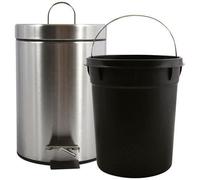 Poubelle MSV - Finition satinée avec seau amovible - 3 L - Gris