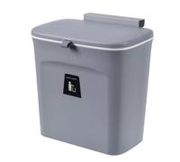 Poubelle Murale avec Couvercle, Plastique, Ouverture Bidirectionnelle | Fixation sur Panneau Jusqu’à 2,5cm, Anneau Presse-paquet, Gain de Place, Fermeture Anti-odeurs