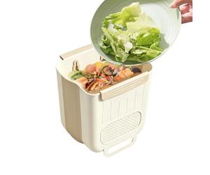Poubelle Murale Bac À Déchets 6 L Pliable Compact Économiseur D'Espace | Mini Poubelle À Compost Cuisine Intérieur Salle de Bain Chambre Camping-Car Plan de Travail Sous Évier
