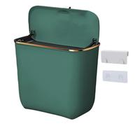 Poubelle Murale | Bidon De Cuisine Suspendu 7l avec Couvercle | Poubelle Murale Peu Encombrante Avec Couvercle Et Crochets, Idéale Pour Les Cuisines, Les Salles De Bains, Les Camping-cars E