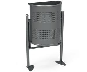 Poubelle murale demi-ronde pour déchets urbains gris 30L