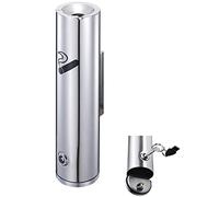 Poubelle murale d'extérieur commerciale avec cendrier intégré - Poubelle résistante aux intempéries pour terrasses, parcs et zones fumeurs - Solution durable et pratique pour déchets