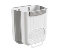 Poubelle murale pliable compacte 6 l | Poubelle à compost pour cuisine, salle de bain, chambre à coucher, camping-car, camping, plan de travail, porte d'armoire