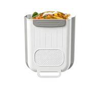 Poubelle Murale Poubelle à Déchets Compacte 6 L Gain de Place | Mini Poubelle À Compost Cuisine Pour Intérieur Maison Camping-Car Plan de Travail Porte du Placard Sous Gris