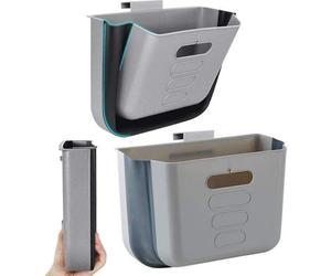 Poubelle murale Poubelle de cuisine Petite poubelle plastique pliable - Poubelle portable pour placard - Poubelle murale pour porte de placard de cuisine Salle de bain Chambre bureau Voiture Résidence
