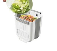Poubelle Murale Récipient À Déchets Pliable Et Compact 6 L Gain De Place | Mini Poubelle À Compost Cuisine Pour Maison Salle De Bains Chambre Camping-Car Camping Plan De Travail Porte D'Armoire