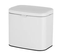 Poubelle murale Relaxdays, 4 l, à accrocher/à coller, seau amovible, métal, pour cuisine & salle de bains, blanche