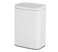 Poubelle murale Relaxdays, 8 l, à suspendre ou coller, seau intérieur, métal, poubelle cuisine/salle de bain, blanche