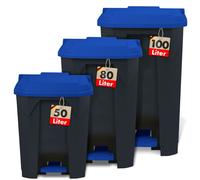 Poubelle Olaf pour la maison, le bureau et le commerce plusieurs couleurs et tailles bleu 100 litres