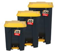 Poubelle Olaf pour la maison, le bureau et le commerce plusieurs couleurs et tailles jaune 100 litres