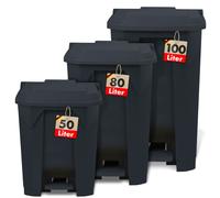 Poubelle Olaf pour la maison, le bureau & le commerce plusieurs couleurs & tailles Gris 100 litres