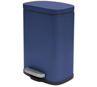Spirella - Poubelle à Pédale En Acier AKIRA - Design Moderne Rectangulaire avec Revêtement Anti-Traces - Fermeture Lente et Silencieuse - Bleu Foncé - 5L