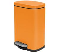 Spirella - Poubelle de Salle de Bain à Pédale AKIRA - Acier Inoxydable Haut de Gamme - Fermeture Silencieuse Easy-Close - Orange Mat - 5L