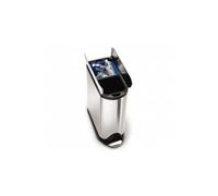 Poubelle papillon acier inox brossé anti-traces à pédale SimpleHuman - CW1824 - Acier inoxydable - Rectangulaire - 30 l - Inox brossé