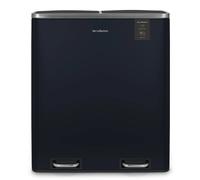 Les Collectors Poubelle de tri à pédale N°908 – Acier inoxydable 2×30L, seaux amovibles – Bleu nuit