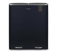 Les Collectors Poubelle de tri à pédale N°908 – Acier inoxydable 2×30L, seaux amovibles – Bleu nuit