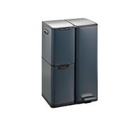 Kitchen Move Poubelle de cuisine à pédale HAJA – Tri sélectif 60L (13+17+30L) acier inox gris