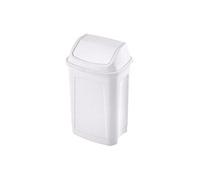 Poubelle plastique 10 litres rectangle à couvercle basculant blanche