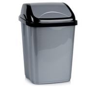 Poubelle plastique 16L - ORION - Couvercle basculant - Gris - 30x23x43,5 cm - Compacte - Utilisation universelle