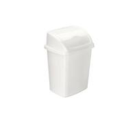 Poubelle plastique 4,5 litres rectangle à couvercle basculant blanche