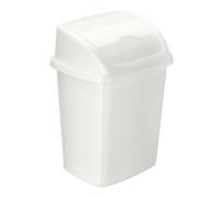 Poubelle plastique 4,5 litres rectangle à couvercle basculant blanche