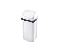 Poubelle plastique 50 litres rectangle à couvercle basculant blanche