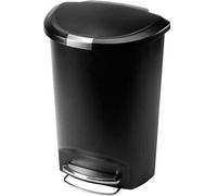 Poubelle plastique semi-circulaire noire, 50 litres - Simplehuman