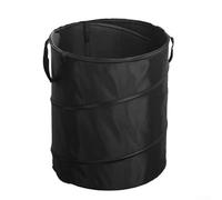 Poubelle pliable de 38 L en tissu Oxford portable de grande capacité pour extérieur, jardin, camping, pique-nique avec poignée, design peu encombrant (noir)