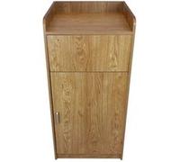 MonsterShop Poubelle porte-plateau bois chêne clair 100 L professionnel – MDF, 3 autocollants