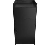Poubelle Porte-Plâteau Commerciale en Bois Noir 55 x 56 x 117 cm Capacité 100 L Noir G
