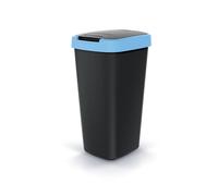 Corbeille à déchets KEDEN COMPACTA Q 25 litres poubelle NSAB25-2717C - noir avec bordure bleue