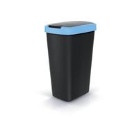 Poubelle Poubelle avec Couvercle Bleu 45L Poubelle Recyclage Plastique Noir