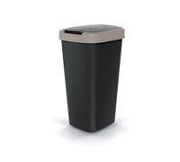 Poubelle Poubelle avec Couvercle Marron 25L Poubelle Recyclage Plastique Noir