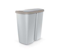 KEDEN Poubelle avec 2 couvercles indépendants 45L Compacta Q duo 48X28X51 cm